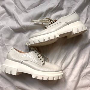 AGL White reptile leather Maxine lace up loafer - Italy - Size 36